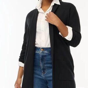 J Crew Chelsea sweater blazer Black Classic Fit Cotton Longline Sz XS NEW